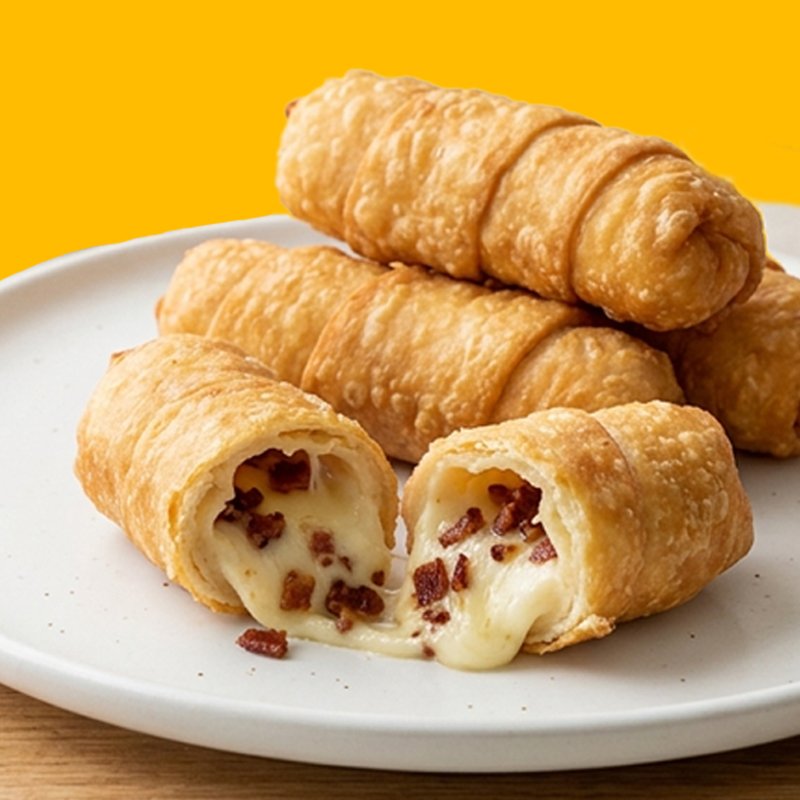 Tequeños de queso con tocino (8 cm)