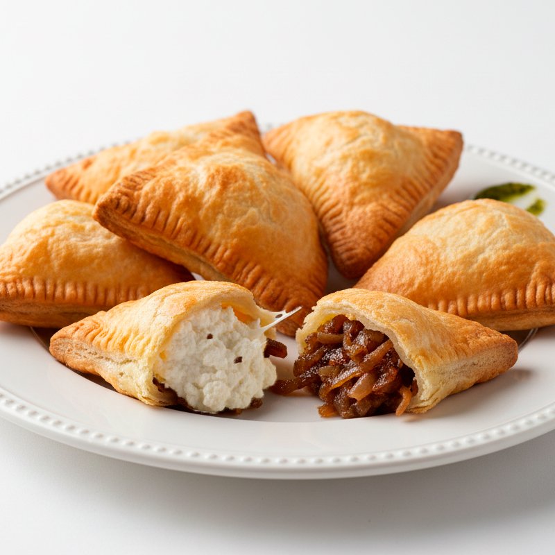 Pastel de ricota con cebolla caramelizada