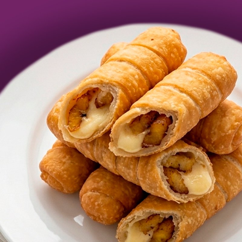 Tequeños de plátano con queso (8 cm)
