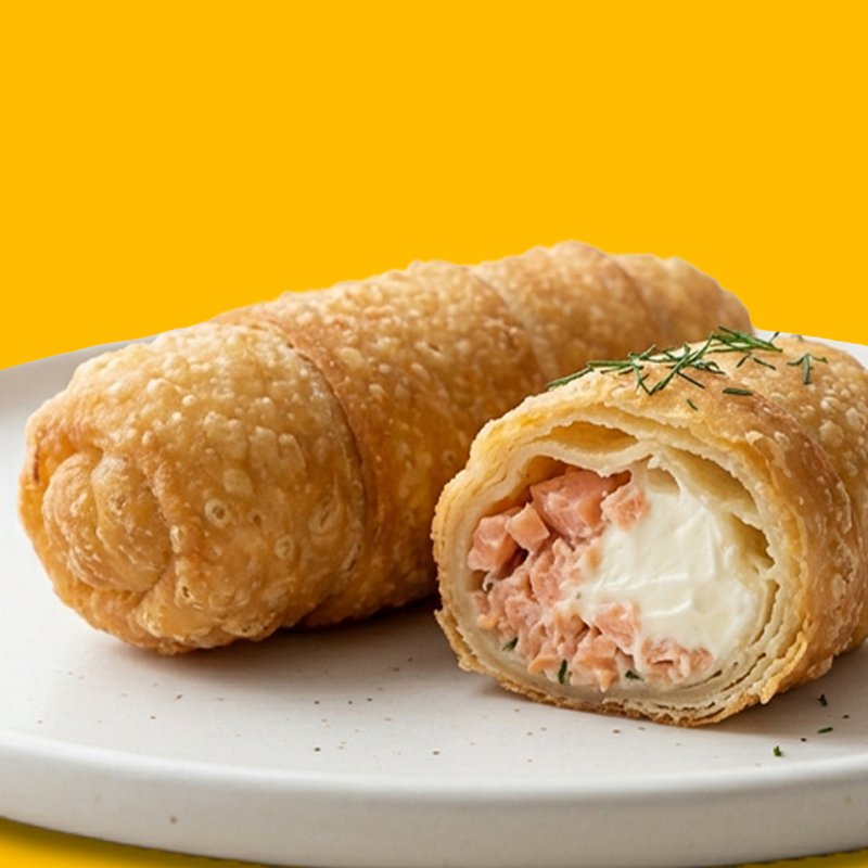 Tequeños de salmón con queso crema (8 cm)