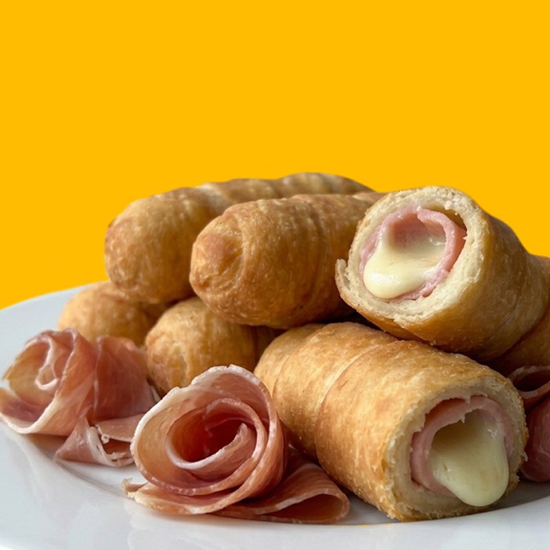 Tequeños de jamón y queso (8 cm)